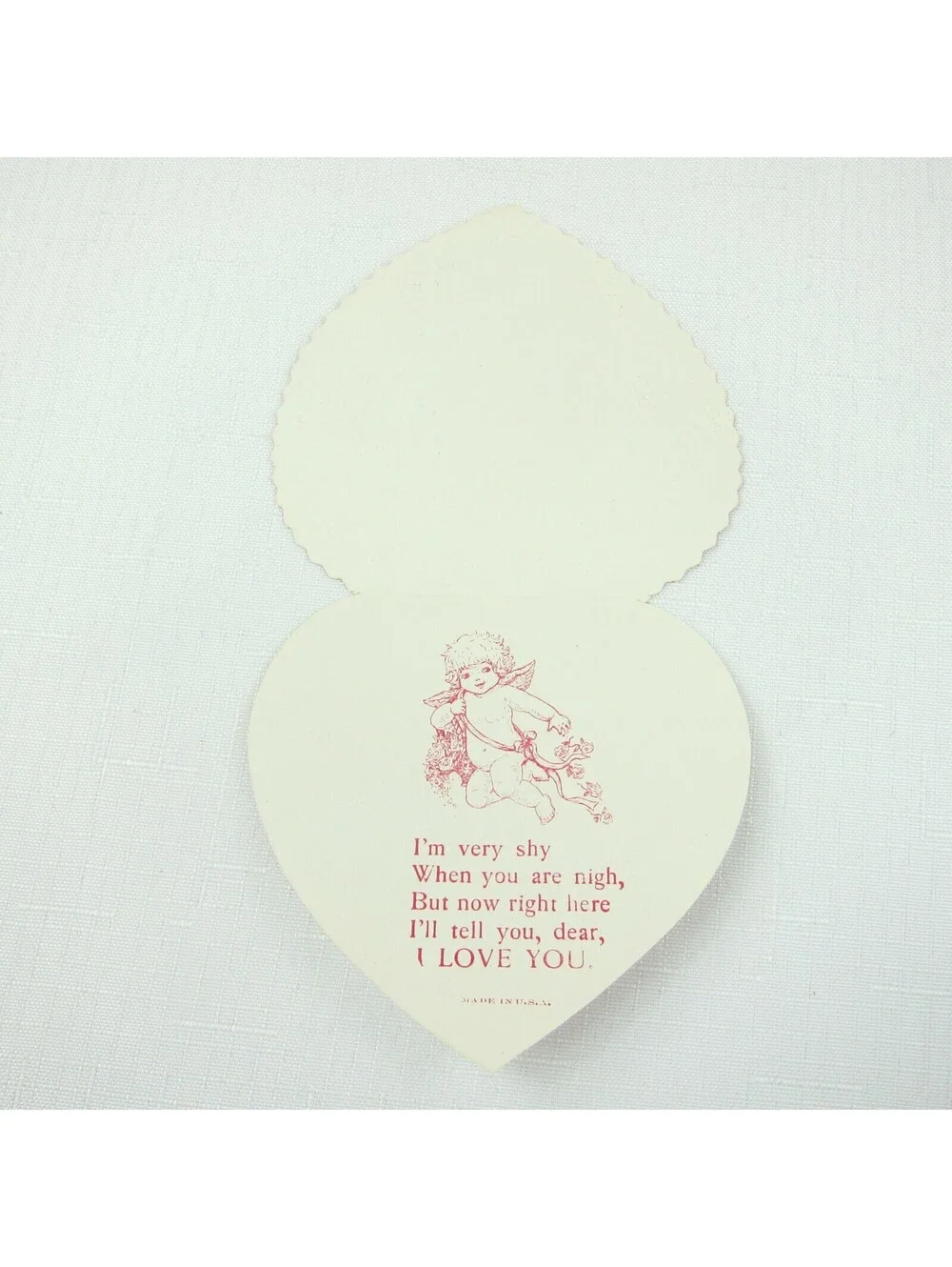 Lot 2 Vintage Valentine Die cut Fold Girl Angels Gold Embossed 1920-30s UNSIGNED